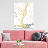 地図：ミシシッピ川、1861年 キャンバスプリント (インサイチュ (リビング))