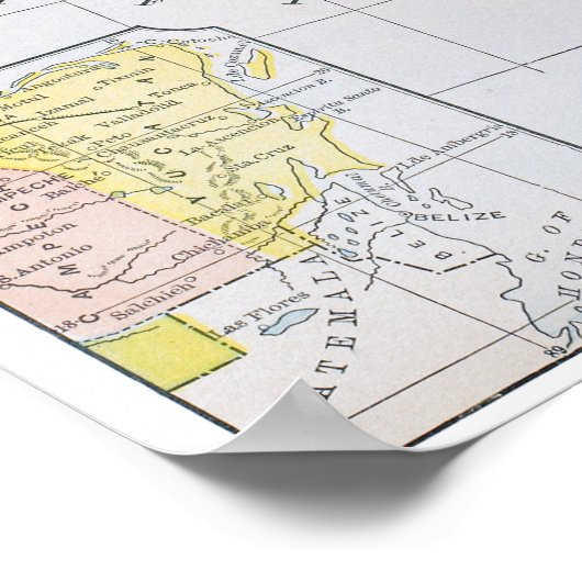 地図：メキシコ ポスター (角)