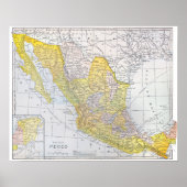 地図：メキシコ ポスター (正面)