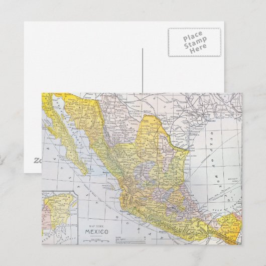 地図：メキシコ ポストカード (正面/裏面)