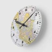 地図: メキシコ ラウンド壁時計 (傾斜)