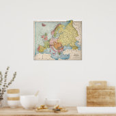 地図:ヨーロッパ、1885年 ポスター (キッチン)