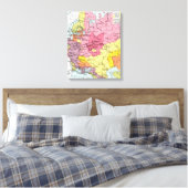 地図：ロシアの拡大 キャンバスプリント (インサイチュ (寝室))