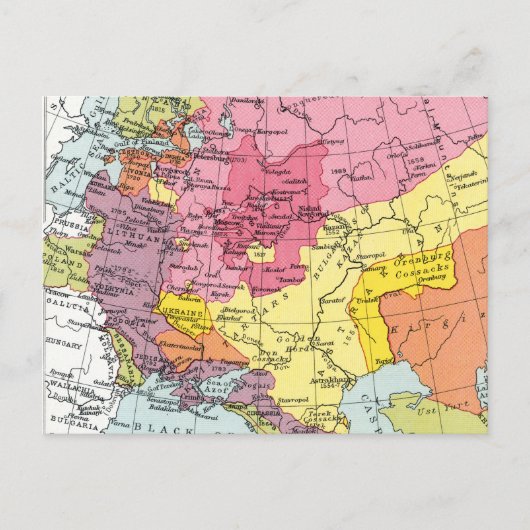 地図：ロシアの拡大 ポストカード (正面)