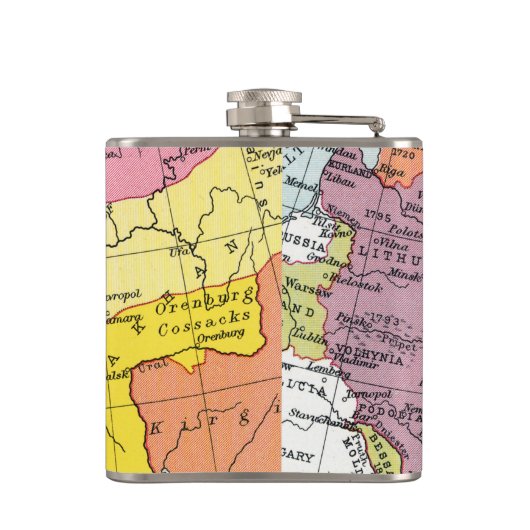 地図: ロシアの拡張 フラスク (裏面)