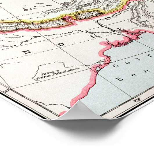 地図:中国, 1910 ポスター (角)