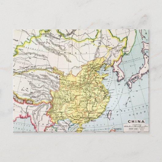 地図:中国, 1910 ポストカード (正面)