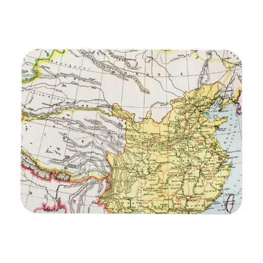 地図：中国, 1910 マグネット (横)