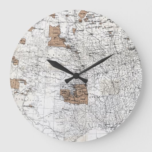 地図: 予約1888年 ラージ壁時計 (正面)