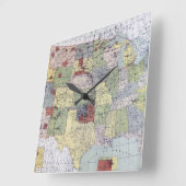 地図: 予約1892年 スクエア壁時計 (傾斜)