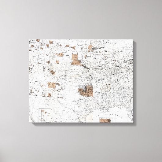 地図：予約、1888年 キャンバスプリント (正面)