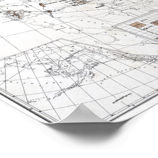 地図：予約、1888年 ポスター (角)