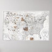 地図：予約、1888年 ポスター (正面)