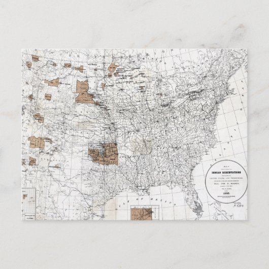 地図:予約、1888年 ポストカード (正面)