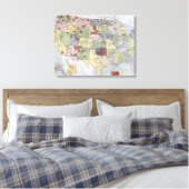 地図：予約、1892年 キャンバスプリント (インサイチュ (寝室))