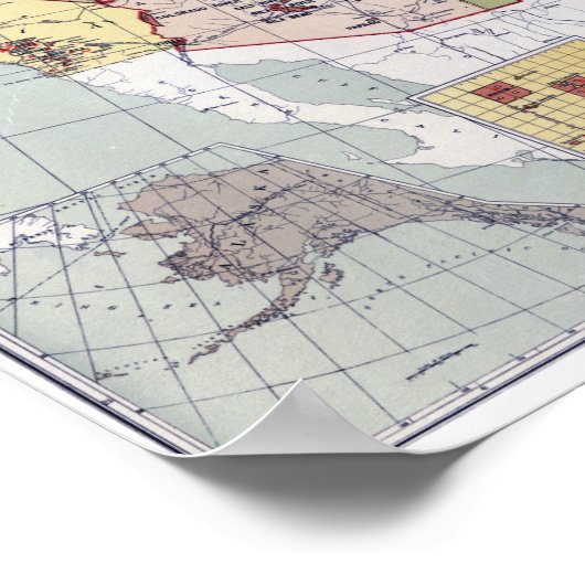 地図：予約、1892年 ポスター (角)