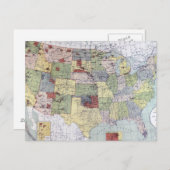 地図：予約、1892年 ポストカード (正面/裏面)