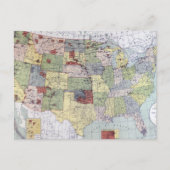 地図：予約、1892年 ポストカード (正面)