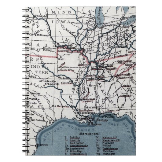 地図: 内戦1861年 ノートブック (正面)