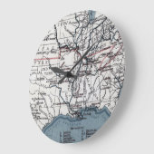 地図: 内戦1861年 ラージ壁時計 (傾斜)