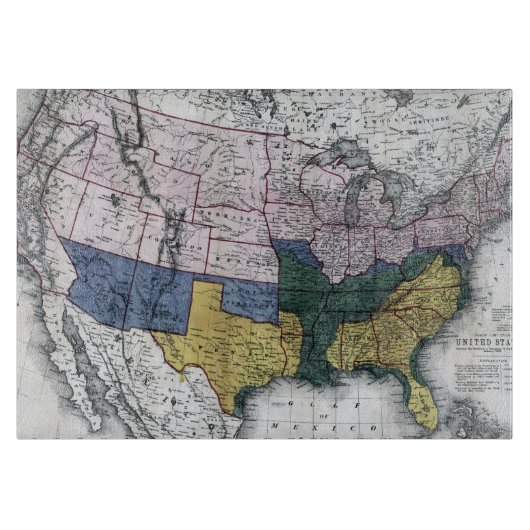 地図: 内戦1864年 カッティングボード (正面)