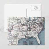 地図：内戦， 1861 ポストカード (正面/裏面)