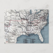 地図:内戦, 1861 ポストカード (正面)