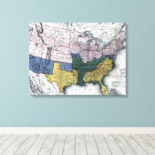 地図：内戦， 1864 キャンバスプリント (インサイチュ (ウッドフロア))