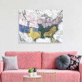 地図：内戦， 1864 キャンバスプリント (インサイチュ (リビング))