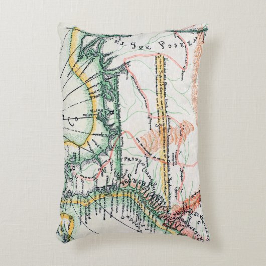 地図: 北アメリカ1742年 アクセントクッション (正面(垂直))