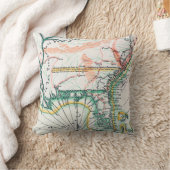 地図: 北アメリカ1742年 クッション (ブランケット)