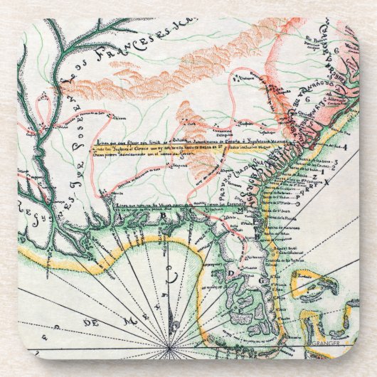 地図: 北アメリカ1742年 コースター (正面)