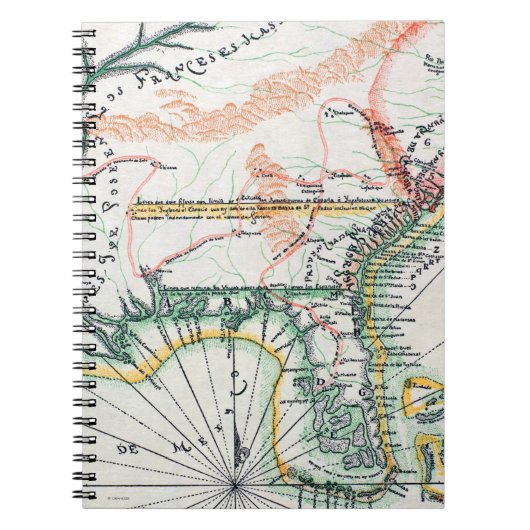 地図: 北アメリカ1742年 ノートブック (正面)