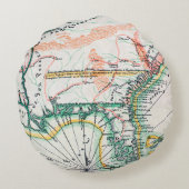 地図: 北アメリカ1742年 ラウンドクッション (裏面)