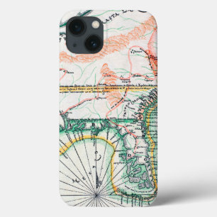 地図: 北アメリカ1742年 iPhone 13ケース