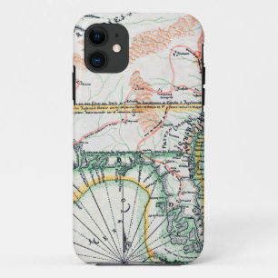 地図: 北アメリカ1742年 iPhone 11 ケース