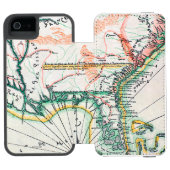 地図: 北アメリカ1742年 INCIPIO iPhoneウォレットケース (フォリオ Open)
