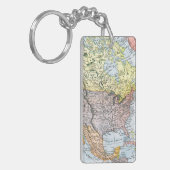 地図: 北アメリカ1890年 キーホルダー (正面左)