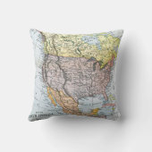 地図: 北アメリカ1890年 クッション (裏面)