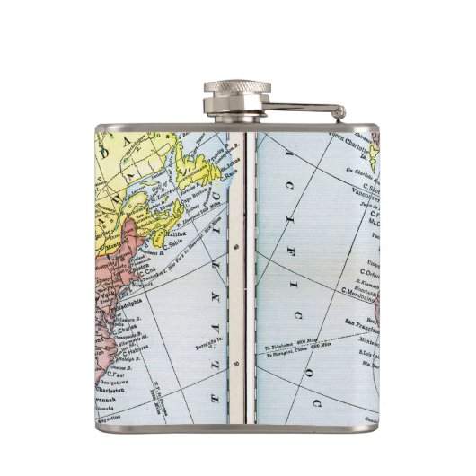 地図: 北アメリカ1890年 フラスク (裏面)