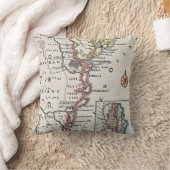 地図: 北アメリカ、C1700 クッション (ブランケット)