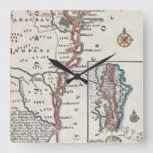 地図:北アメリカC1700 スクエア壁時計 (正面)