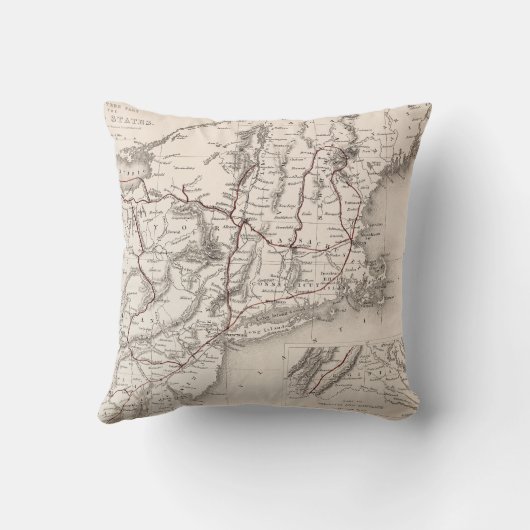 地図: 北東米国 クッション (裏面)