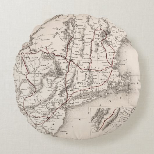 地図: 北東米国 ラウンドクッション (正面)