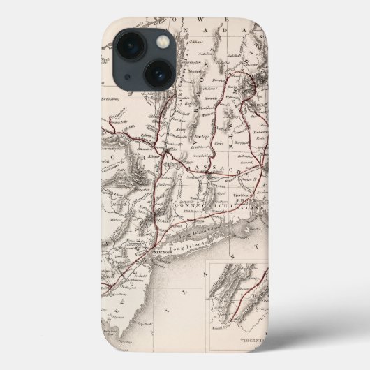 地図: 北東米国 Case-Mate iPhoneケース (裏面)