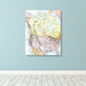 地図：北米1890年 キャンバスプリント (インサイチュ (ウッドフロア))