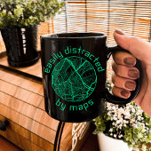 地図、地図作成、地図作成によって容易に気を散らす コーヒーマグカップ