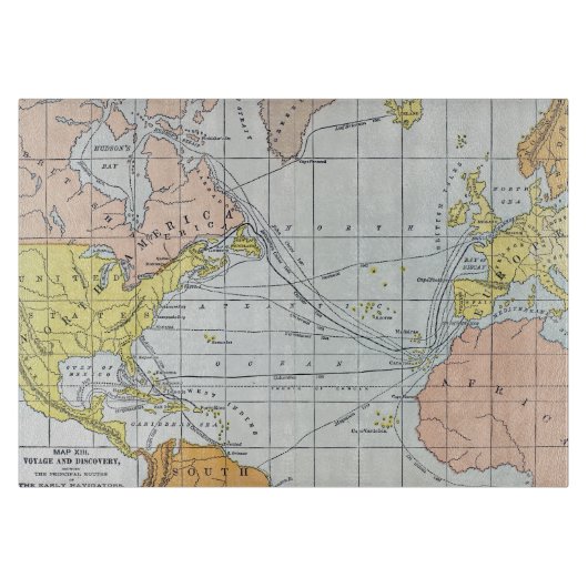 地図: 大西洋の旅行 カッティングボード (正面)