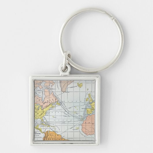 地図: 大西洋の旅行 キーホルダー (正面)