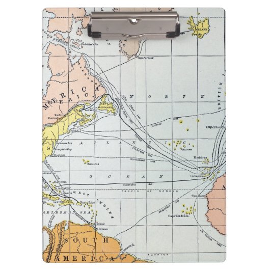 地図: 大西洋の旅行 クリップボード (正面)